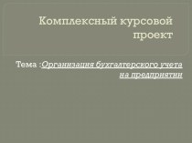 Организация бухгалтерского учета на предприятии