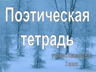 Поэтическая тетрадь