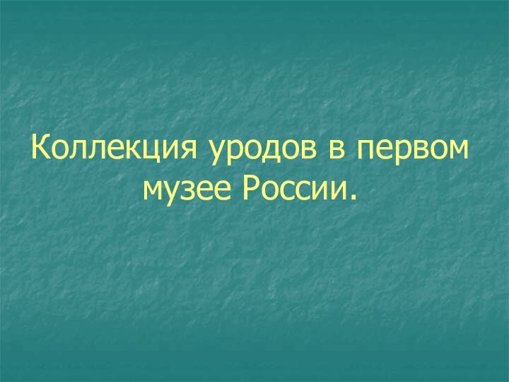 Коллекция уродов в первом музее России.