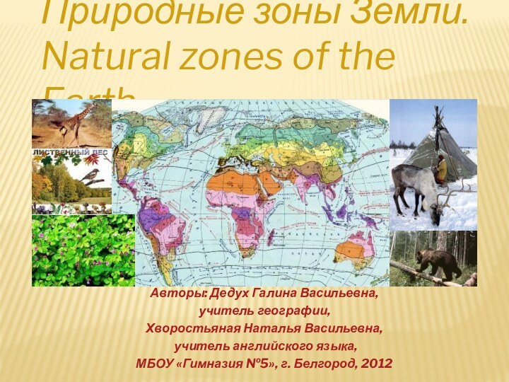 Природные зоны Земли. Natural zones of the Earth.Авторы: Дедух Галина Васильевна, учитель