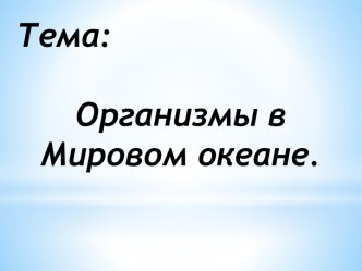 Животные в Мировом океане