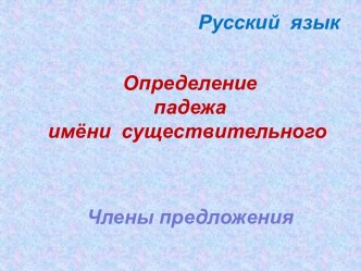 Определение падежа имёни существительного