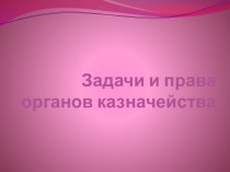 Задачи и права органов казначейства