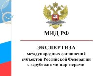 Экспертиза международных соглашений субъектов РФ с зарубежными партнерами