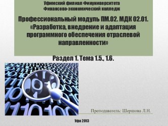 Разработка, внедрение и адаптация программного обеспечения отраслевой направленности