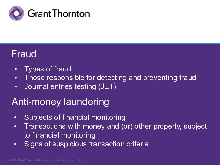 FraudSubjects of financial monitoringTransactions with money and (or) other property, subject to