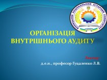 ОРГАНІЗАЦІЯ ВНУТРІШНЬОГО АУДИТУ