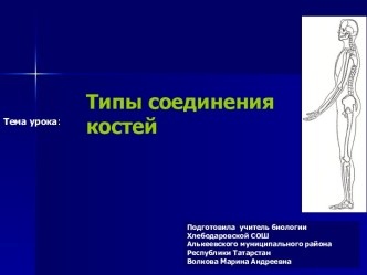 Типы соединения костей