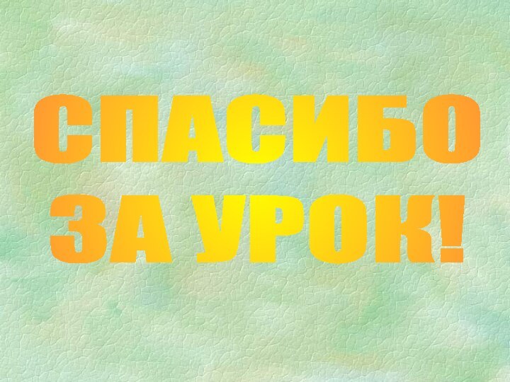 СПАСИБОЗА УРОК!