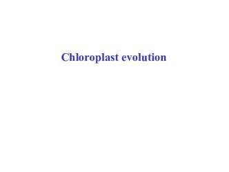 Chloroplast evolution