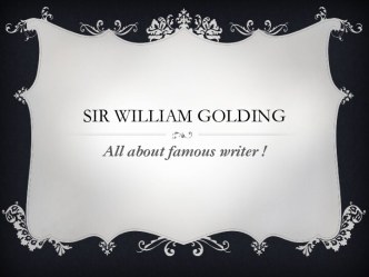 Sir william golding