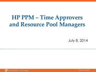 Hp ppm – time approvers and resource pool managers