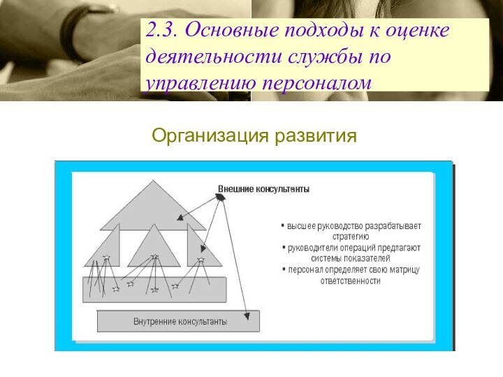 Организация развития 2.3. Основные подходы к оценке деятельности службы по управлению персоналом