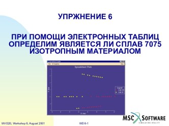 Определение материалов при помощи электронных таблиц в MSC