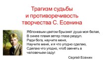 Трагизм судьбы и противоречивость творчества С. Есенина