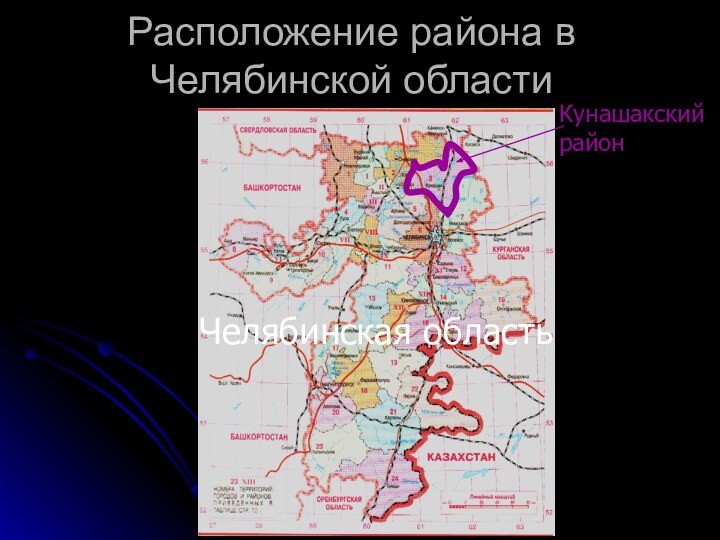 Расположение района в Челябинской областиКунашакский районЧелябинская область