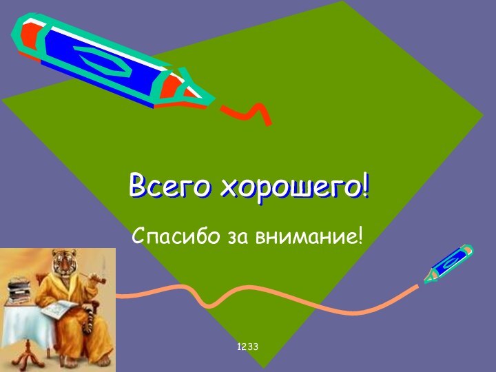 1233Всего хорошего!Спасибо за внимание!