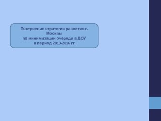 Построение стратегии развития г.Москвы по минимизации очереди в ДОУ