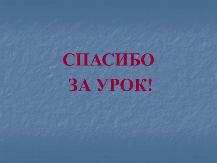 СПАСИБО ЗА УРОК!