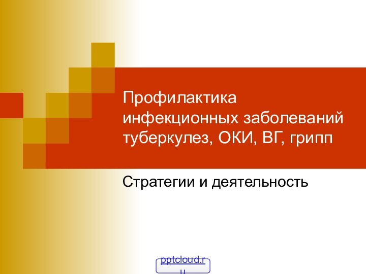 Профилактика инфекционных заболеваний туберкулез, ОКИ, ВГ, гриппСтратегии и деятельность