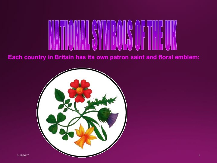 NATIONAL SYMBOLS OF THE UKEach country in Britain has its own patron