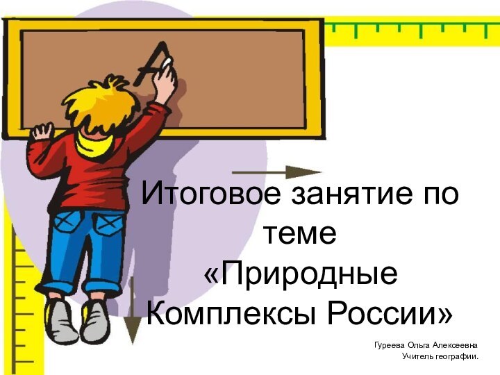 Итоговое занятие по теме «Природные Комплексы России»Гуреева Ольга АлексеевнаУчитель географии.