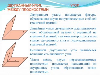 Двугранный угол. Угол между плоскостями2