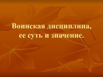 Воинская дисциплина, ее суть и значение