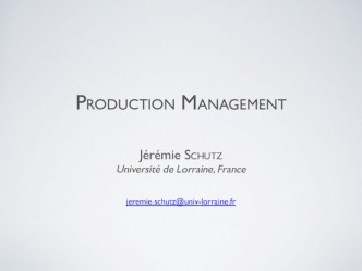 Production management