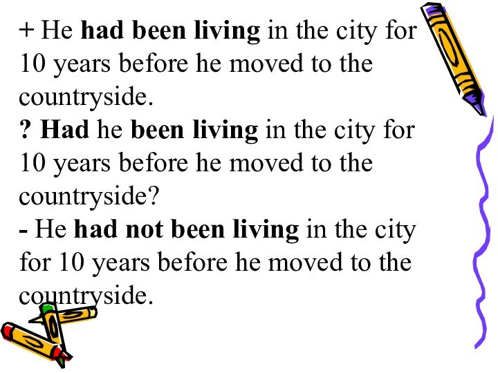 + He had been living in the city for 10 years before