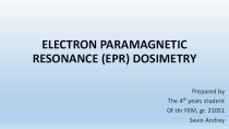 Electron paramagnetic resonance (epr) dosimetry