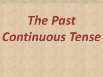 The Past Continuous Tense