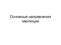 Основные направления эволюции