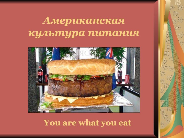 Американская культура питанияYou are what you eat