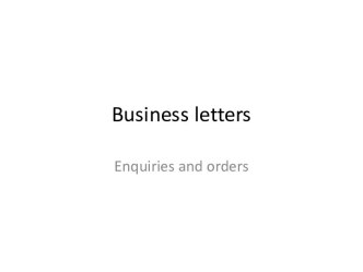 Business letters