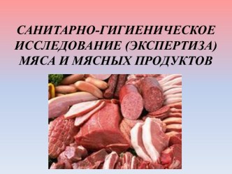 САНИТАРНО-ГИГИЕНИЧЕСКОЕ ИССЛЕДОВАНИЕ (ЭКСПЕРТИЗА) МЯСА И МЯСНЫХ ПРОДУКТОВ