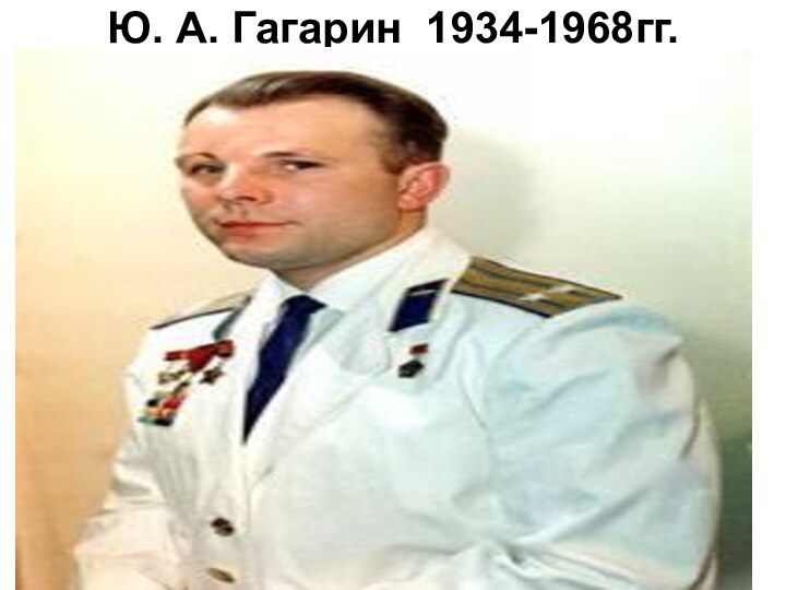 Ю. А. Гагарин 1934-1968гг.