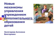 Управление учреждениями дополнительного образования