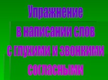 Упражнение в написании слов с глухими и звонкими согласными