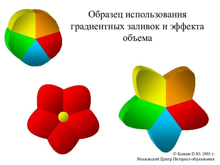 © Белкин П.Ю. 2001 г. Московский Центр Интернет-образованияОбразец использования градиентных заливок и эффекта объема