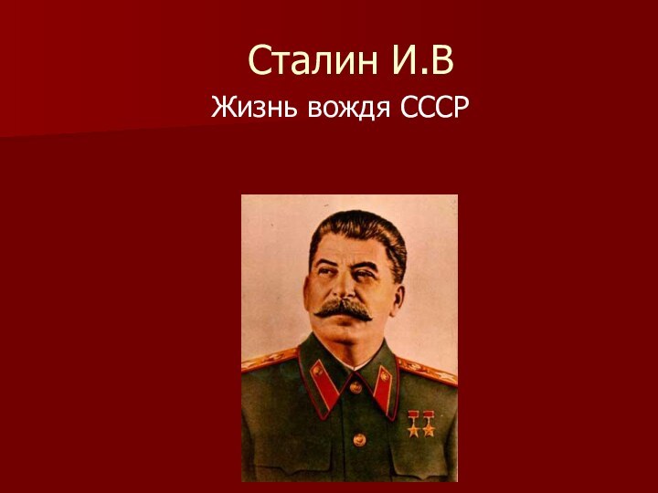 Сталин И.В		Жизнь вождя СССР