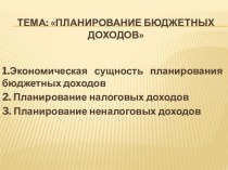 Планирование бюджетных доходов