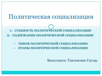 Политическая социализация