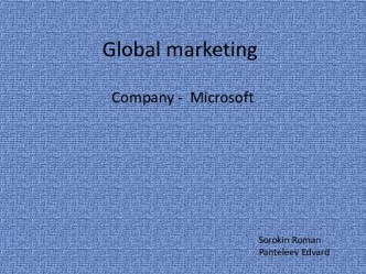 Global marketing