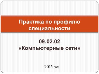 Практика по профилю специальности09.02.02Компьютерные сети