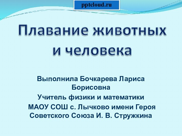 Выполнила Бочкарева Лариса Борисовна Учитель физики и математики МАОУ СОШ с. Лычково