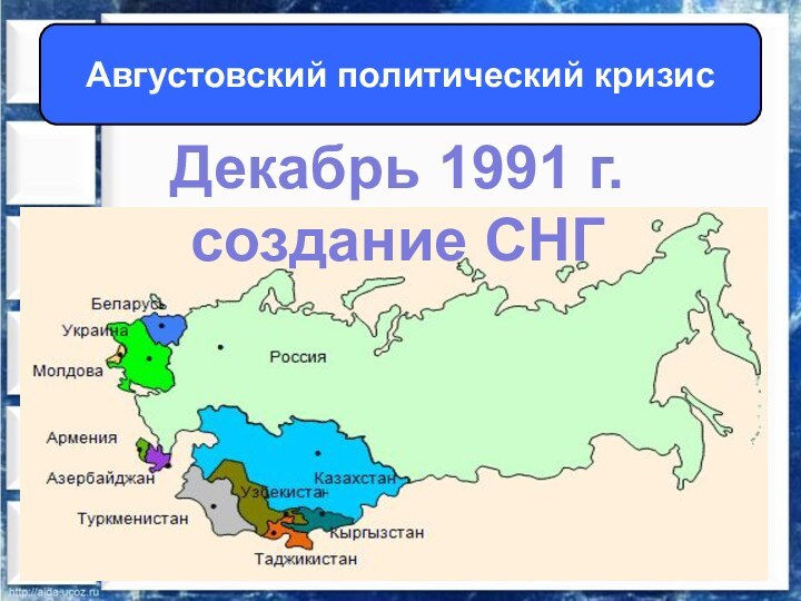 Августовский политический кризисДекабрь 1991 г.создание СНГ