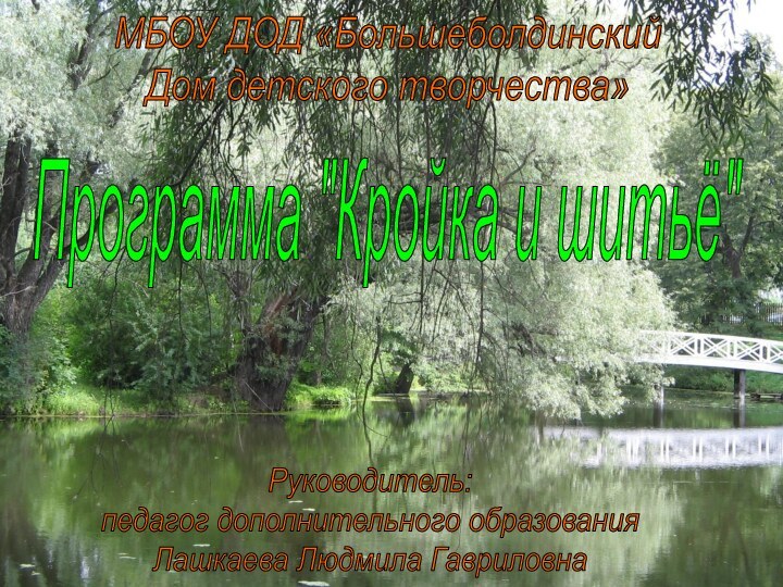 МБОУ ДОД «БольшеболдинскийДом детского творчества»Программа 