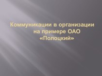 Коммуникации в организации на примере ОАО Полоцкий