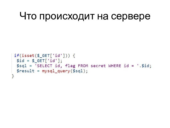 Что происходит на сервере